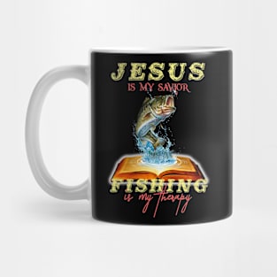 Jesus In My Savior Fishing In My Therapy Mug